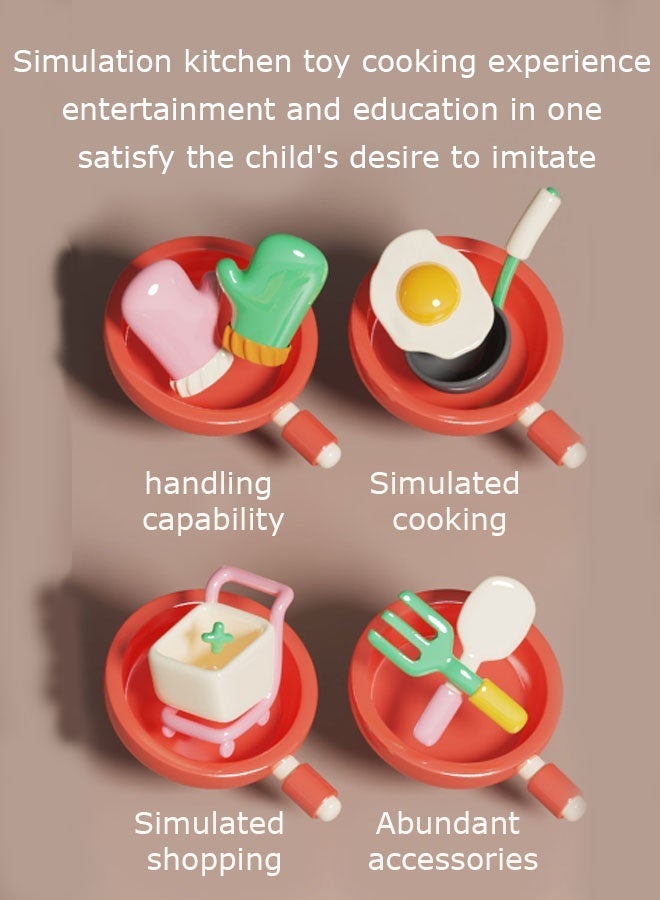 Kitchen Playset, Kitchen Toy Set,Accessories Toy, 33 Pcs Kids Kitchen Playset,Toddler Kitchen Toy Set, Including Pots, Pans and Fruits, Fake Play Kitchen Toys for Kids,Pretend Cooking Toys for Toddlers 3-6 - Image 4