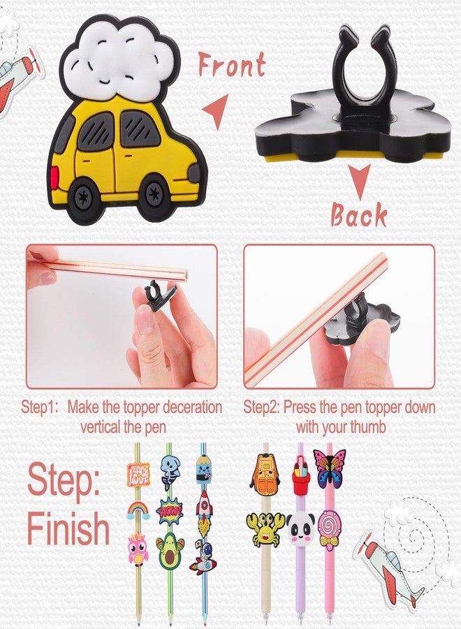 WSICSE 50 Pcs Pen Toppers Cute PVC Pencil Toppers for Kids Bulk Pencil Clips Lovely Pencil Charms Decoration Accessories Classroom Reward School Prize Supplies Small Gifts for Students - Image 3