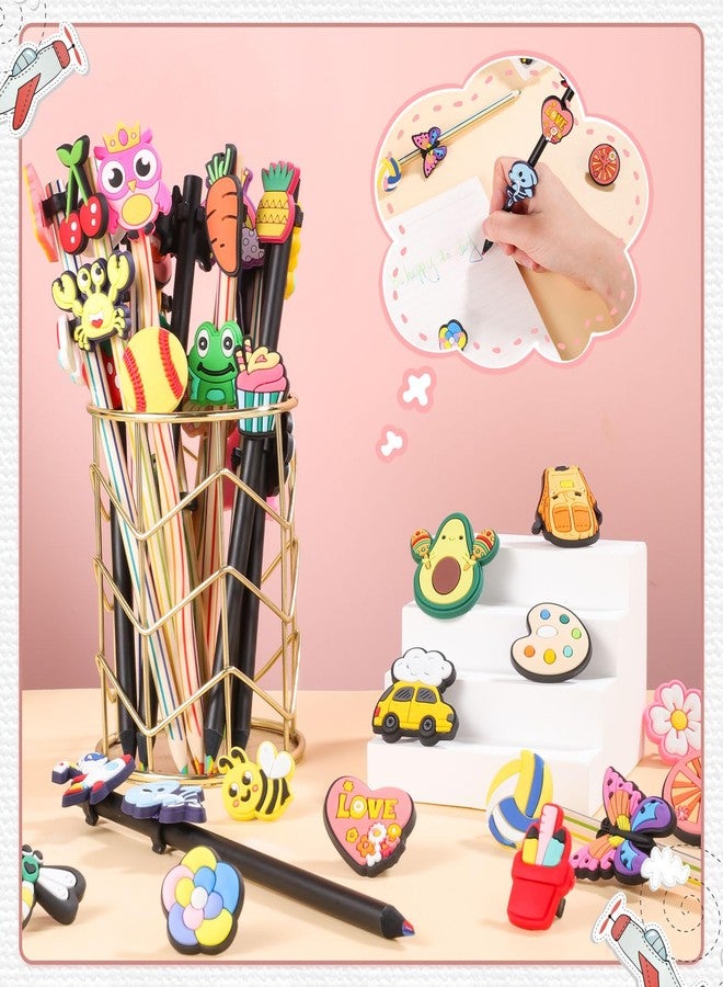 WSICSE 50 Pcs Pen Toppers Cute PVC Pencil Toppers for Kids Bulk Pencil Clips Lovely Pencil Charms Decoration Accessories Classroom Reward School Prize Supplies Small Gifts for Students - Image 4