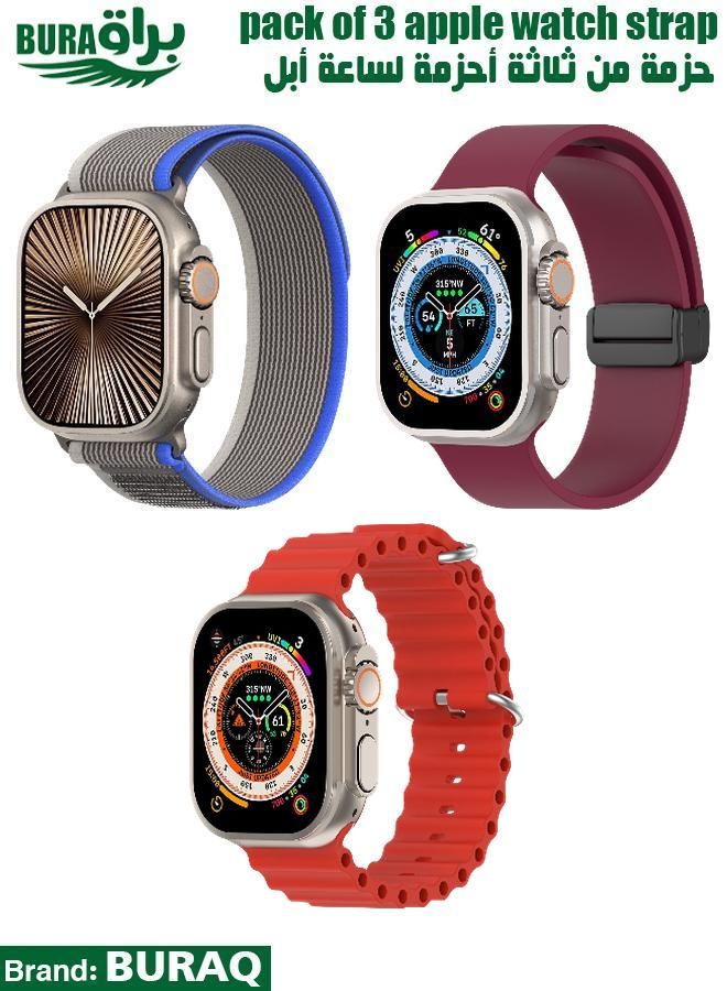 Apple Watch Band Strap For Apple Watch Ultra 2/Ultra 49mm, Series 10 46mm, 9/8/7 45mm, SE2/SE/6/5/4 44mm, 3/2/1 42mm