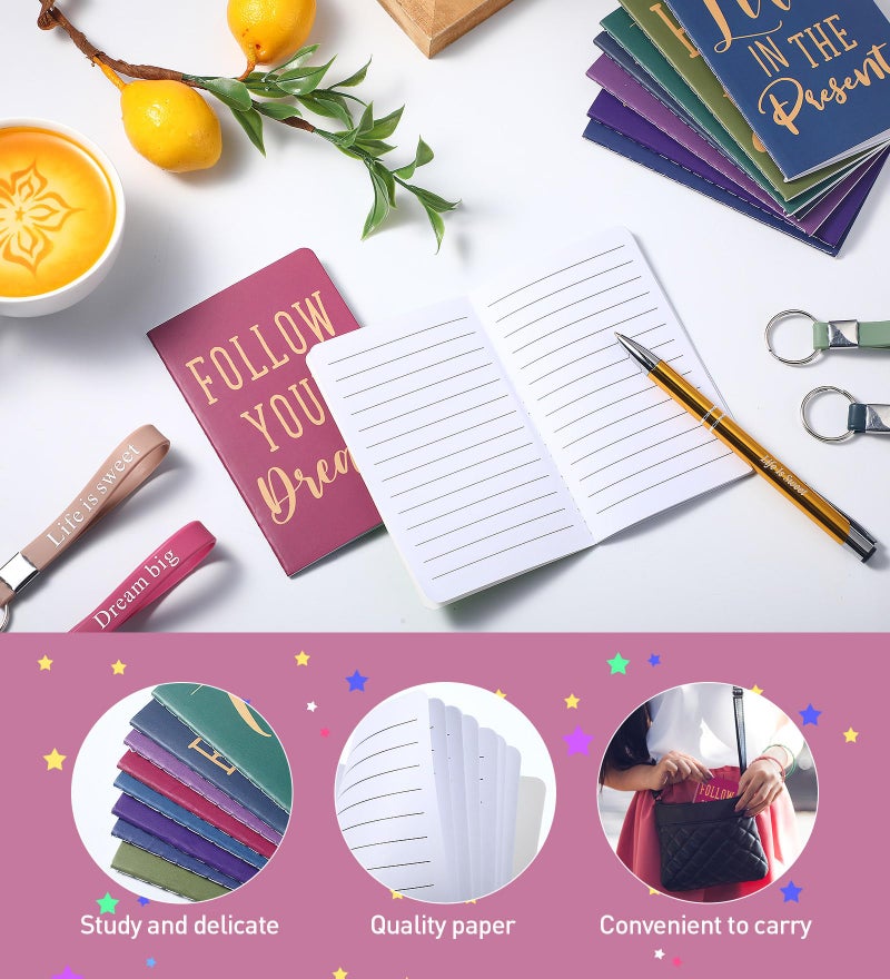 PerKoop 48 Pcs Inspirational Gifts Set Inspirational Quote Notepads 3 x 5 Inch Motivational Ballpoint Pens Keychains Bulk Colorful Journal Notebooks for School Office Party Favor Supplies - Image 5