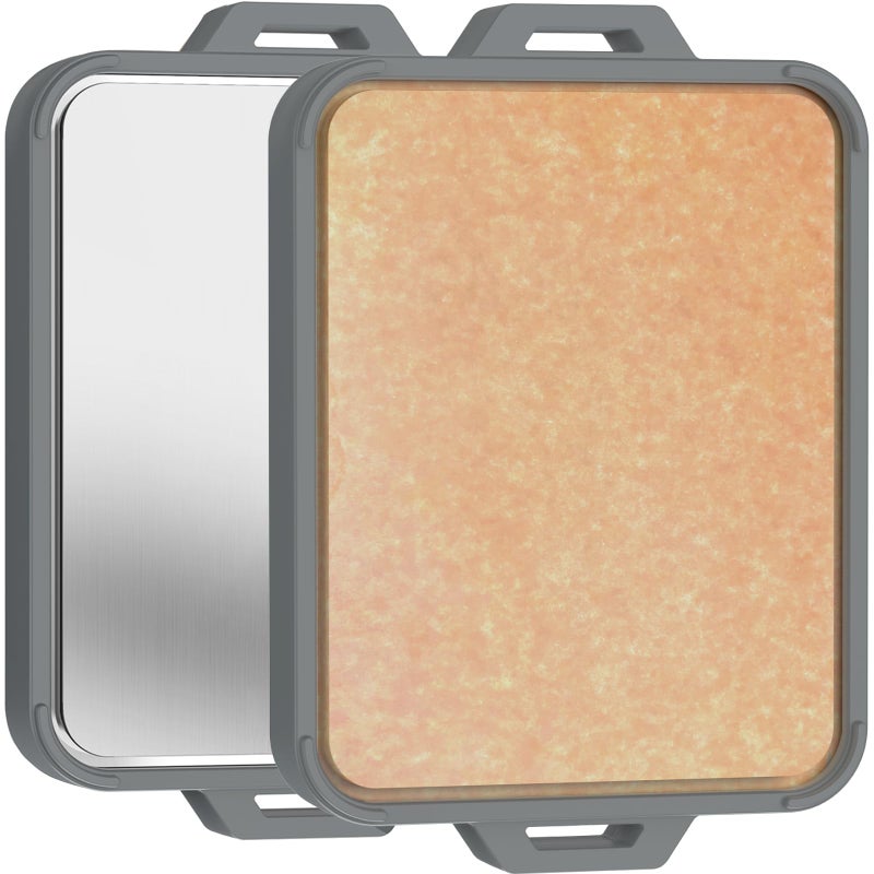 GUANCI Titanium Cutting Board for Kitchen, Double Sided Pure Titanium and Wood Fiber Cutting Board with Juice Groove, Food Grade Material, Dishwasher Safe - Image 1