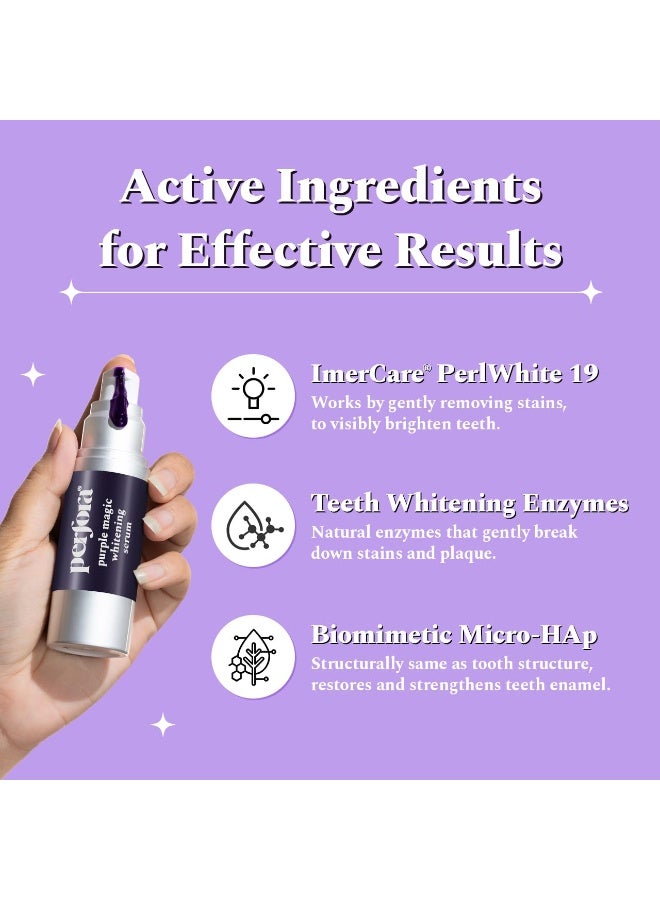 بيرفورا مجموعة بيرفورا المصغرة لتبييض الأسنان | سيروم أرجواني ومعجون أسنان دريم وايت | معجون أسنان خالٍ من كبريتات لوريل الصوديوم والفلورايد | يحتوي على هيدروكسي أباتيت لإعادة تمعدن الأسنان | محلول تبييض أسنان آمن وفعال يحافظ على مينا الأسنان - Image 4