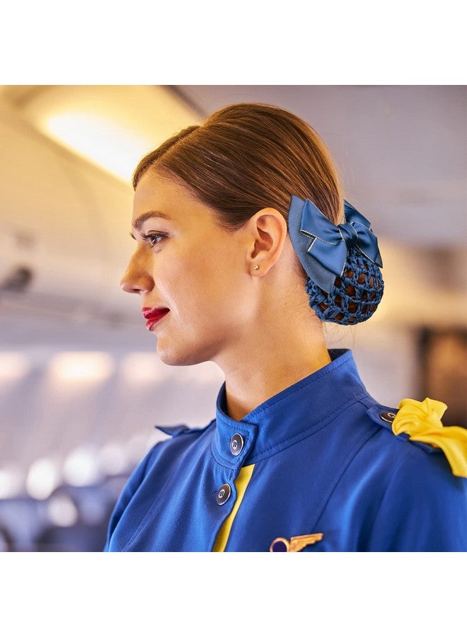 TXIN 5 Pieces Women Hair Snood Net Golden Edge Bowknot Decor Barrette Elastic Mesh Hair Bun Cover Satin Bow Hairnet Professional Hair Clip Hairpin for Women Girls Hair Styling Accessories, 5 Colors - Image 4