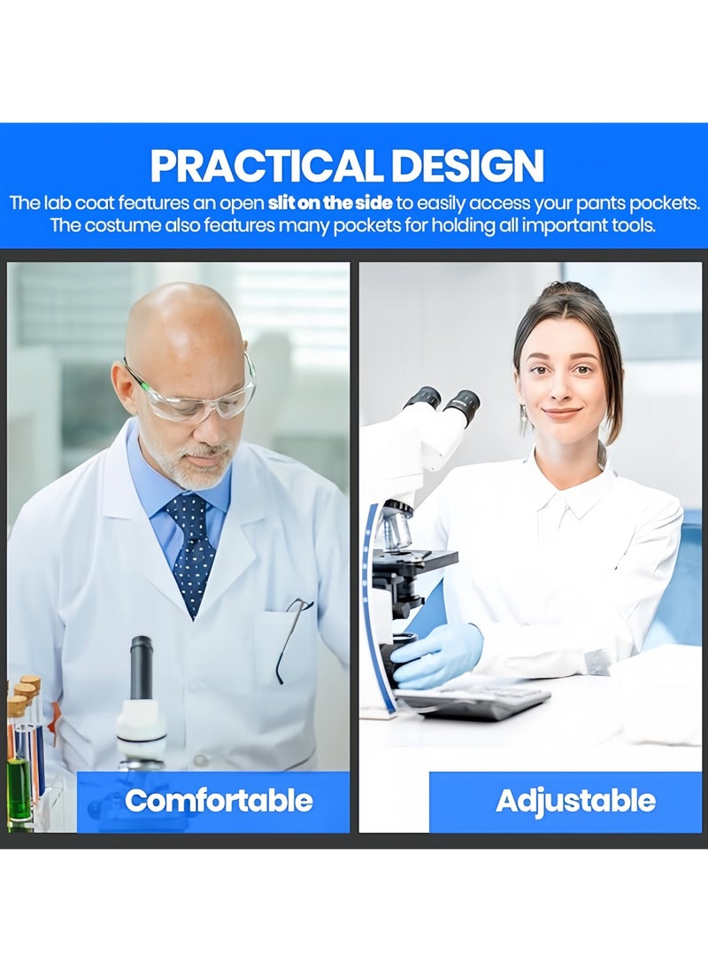 Angola Panda Cotton laboratory white coat, unisex, suitable for professional doctors, nurses, dentists, industrial workers, barbers, students, full-length pockets suitable for school, work, hospital, salon  - Image 2