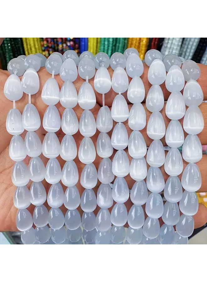 Cat Eye Teardrop Beads For DIY Jewelry Making Assorted Colors Orange Blue Green Pink Purple Yellow With Floral Accents Perfect For Bracelets Necklaces And Accessories Bead Attachments Jewelry Making Supplies Model B00021 9 - Image 4