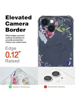 X-level iPhone 15 Case Transparent Mobile Phone Back Flowers Pattern Four Corner Shockproof Protective Camera Protection Funtion With 1 Screen Film Tempered Glass Cover Protector For Women Girl  - Image 3