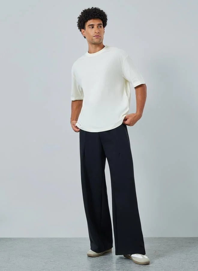 Styli Men Off White Graphic Oversized T-Shirt