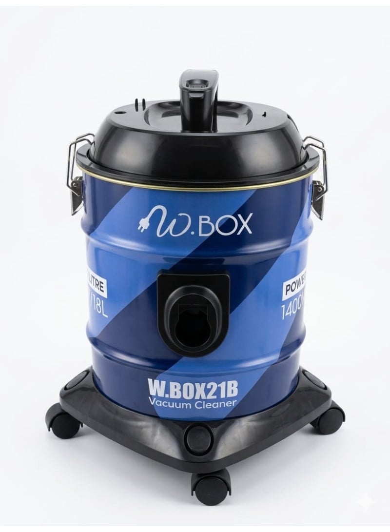 دبليو بوكس مكنسة كهربائية أسطوانية سعة ١٨ لترًا، ١٤٠٠ واط، أزرق وأسود | RM-DVC18A  لون أبيض كريمي كلاسيكي وأسود - Image 4
