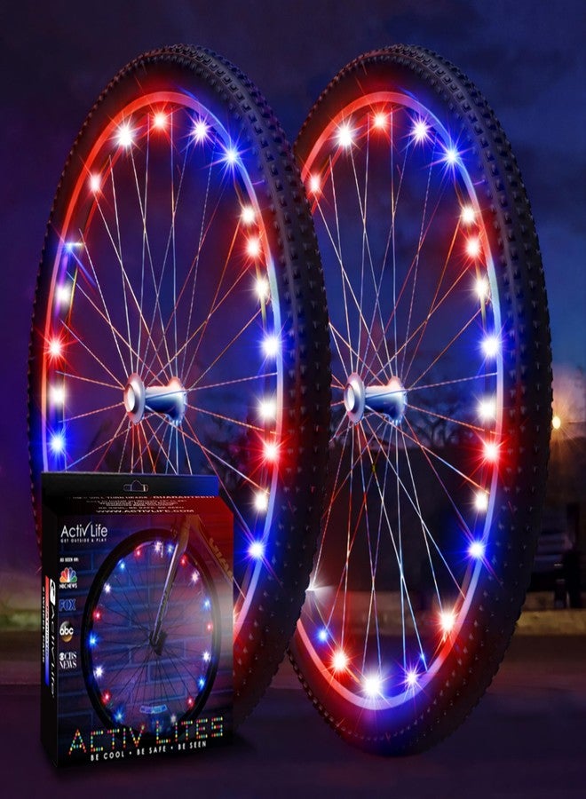 Activ Life Bike Lights (2 Wheels, Patriotic) Fitness Gifts for Men Who Have Everything Best Son Daughter Grandson Granddaughter Niece Nephew Fun Sports Presents Xmas 2020 Cool Ideas for Women - Image 2