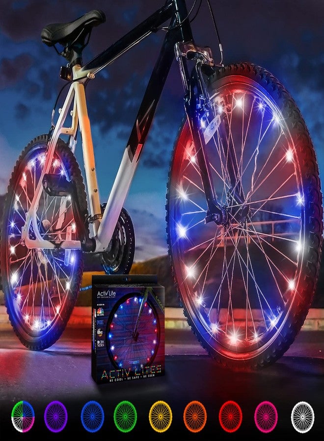 Activ Life Bike Lights (2 Wheels, Patriotic) Fitness Gifts for Men Who Have Everything Best Son Daughter Grandson Granddaughter Niece Nephew Fun Sports Presents Xmas 2020 Cool Ideas for Women - Image 1