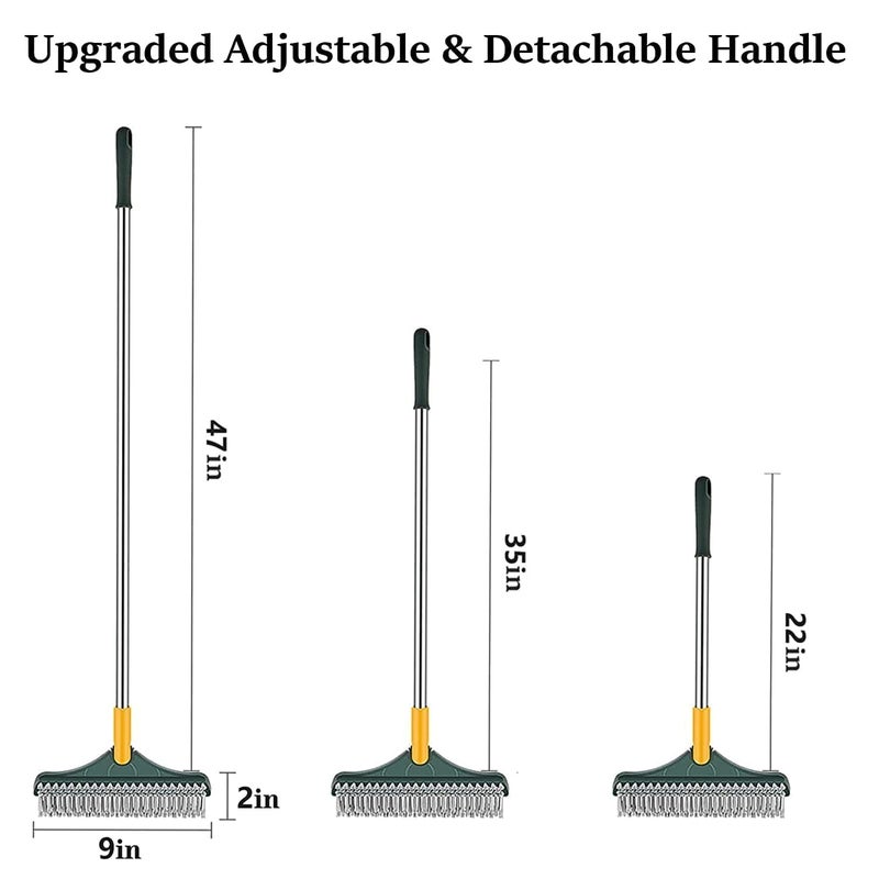 Caltero Bathroom Cleaning Brush with Wiper 3in 1Tiles Cleaning Brush Floor Scrub Bathroom Brush with Long Handle 120 Rotate Bathroom - Image 2