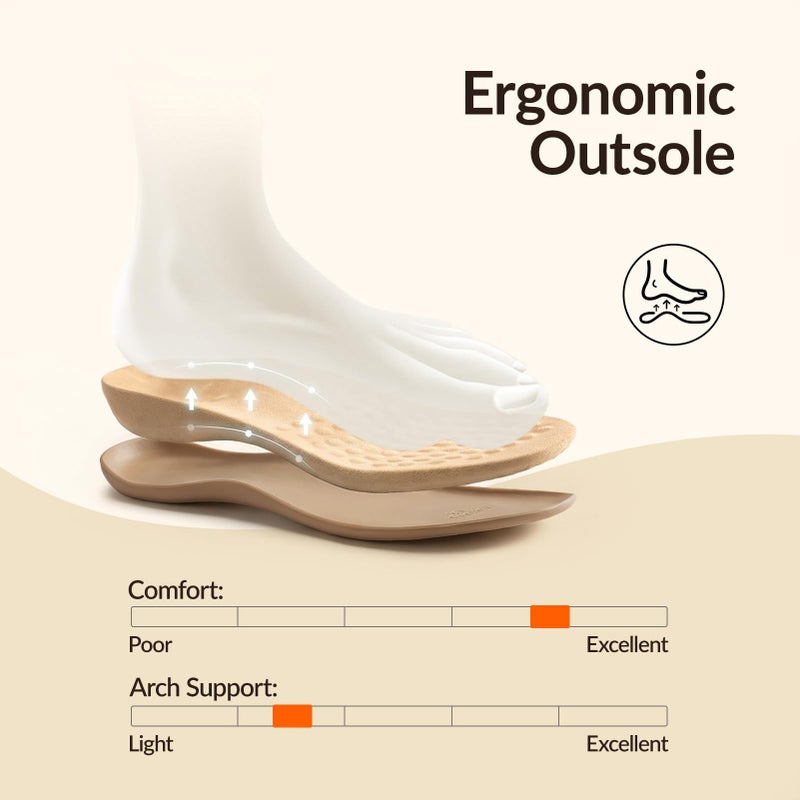 Rihero Orthopedic Sandals for Women Arch Support Flip Flops Comfortable Orthotic Nude Sandals Slip On Summer Casual Thong Slide Sandals Size 7 - Image 4