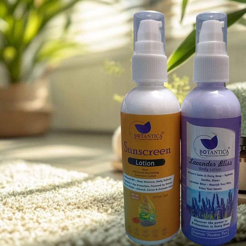 BOTANTICA Ultra Premium lavender Body Lotion With sunscreem SPF 50 Skin Brightening Lotion For Winter and Summer For Women Men 200 ml - Image 2