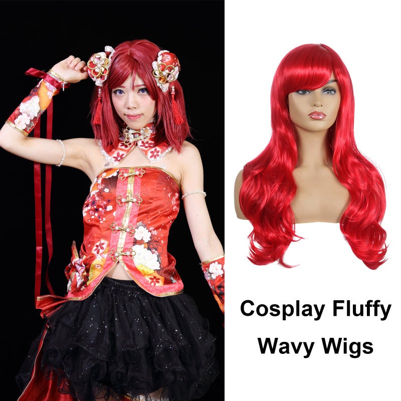 Cosplay Wigs 28 Inches Long Corn Curly - High Temperature Wire Natural Looking Fluffy Wigs for Halloween Cosplay Costume Ball Theme Party Daily Use - Image 3
