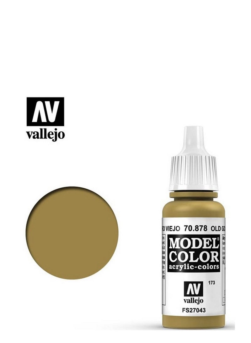 فاليجو لون الموديل ٨٧٨، لون ذهبي عتيق، زجاجة ١٨ مل، طلاء أكريليك معدني، للمنمنمات وتفاصيل النماذج المصغرة.