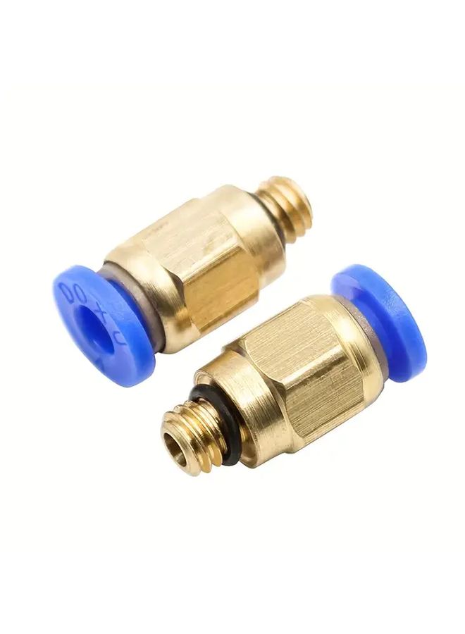 10 Pcs 3D Printed Blue PC4 M6 Pneumatic Straight Connector 4mm - Image 1