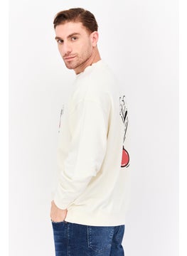 Wrangler Men Crew Neck Long Sleeve Graphic Print Sweatshirt, White  - Image 2