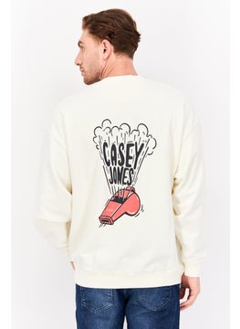 Wrangler Men Crew Neck Long Sleeve Graphic Print Sweatshirt, White  - Image 3