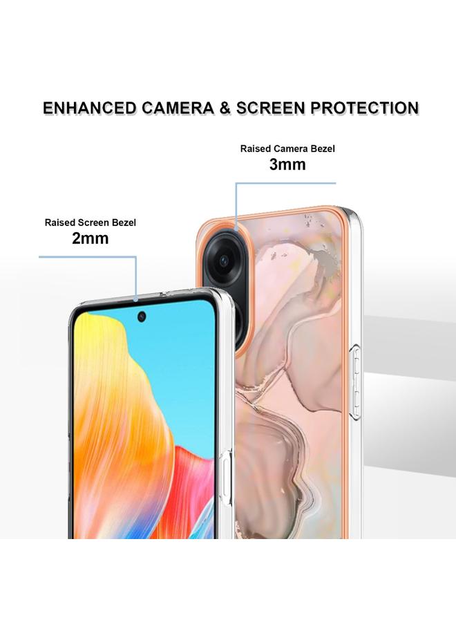 اس-توب جراب لهاتف OPPO A98، جراب IMD مزدوج الجوانب من الرخام المطلي بالكهرباء - Image 4