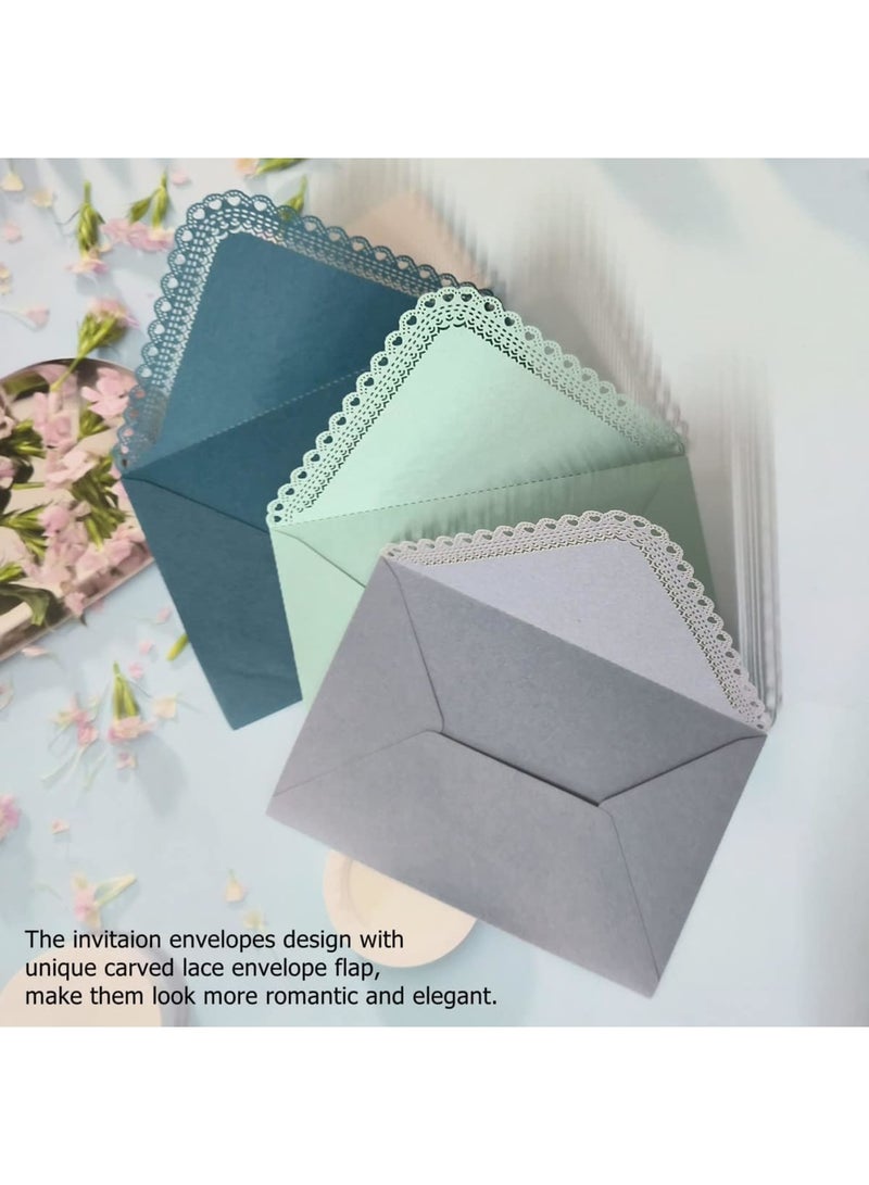 Zikra Elegant Lace Paper Gift Envelopes - 9 Pcs Set in 3 Colors, 6.7 x 4.5 Inch | Ideal for Greeting Cards, Invitations | Perfect for Thanksgiving, Christmas, Weddings & Parties - Image 4