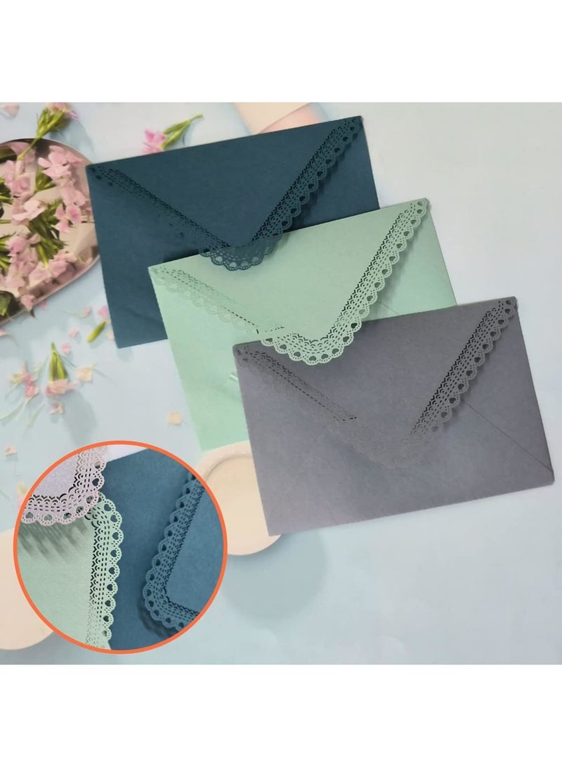 Zikra Elegant Lace Paper Gift Envelopes - 9 Pcs Set in 3 Colors, 6.7 x 4.5 Inch | Ideal for Greeting Cards, Invitations | Perfect for Thanksgiving, Christmas, Weddings & Parties - Image 5