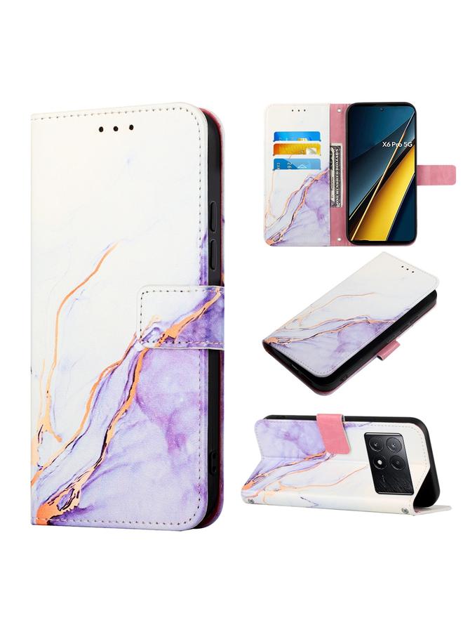 Case For Xiaomi Redmi K70E PT003 Marble Pattern Flip Leather Phone Case