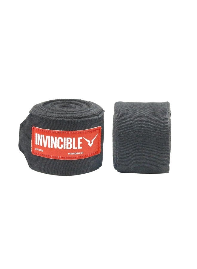INVINCIBLE Mexican Style Semi-Stretch Nylon Hand Wraps (Black, 4.5 Meter) - Image 4