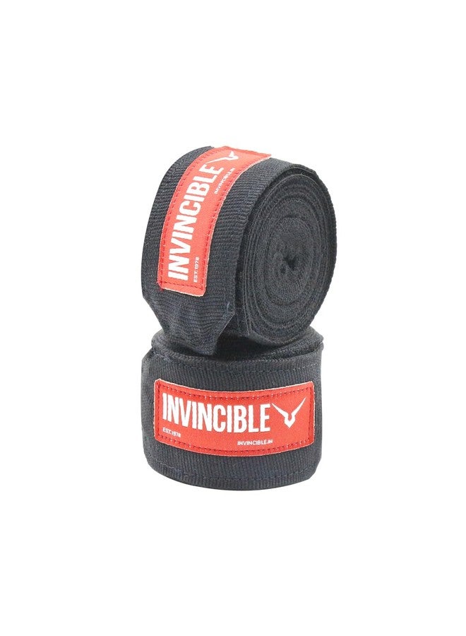 INVINCIBLE Mexican Style Semi-Stretch Nylon Hand Wraps (Black, 4.5 Meter) - Image 5
