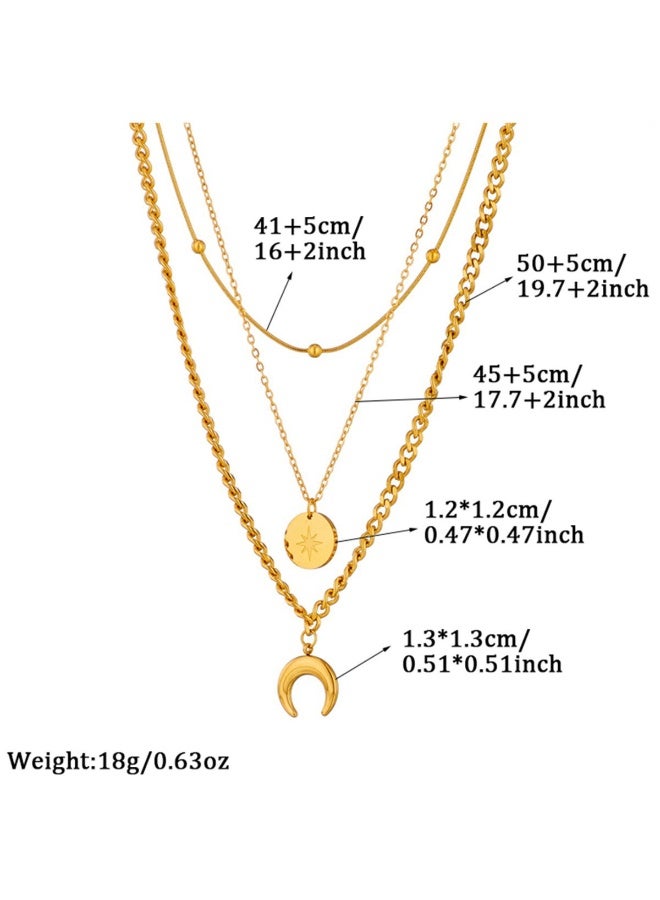 Ucanbe Fashionable Gold Double-Layer Hollow Circle Zinc Alloy Necklace – Elegant Lightweight Luxury Collarbone Chain for Women - Image 3