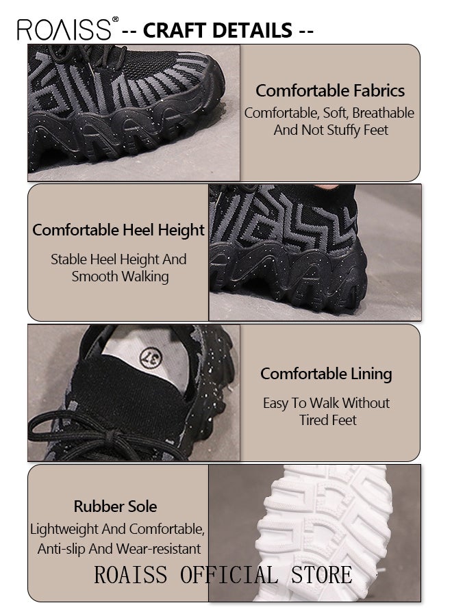 رويس حذية رياضية أنيقة للسيدات، أحذية رياضية متعددة الاستخدامات برقبة منخفضة وبطانة ناعمة، أحذية برباط غير قابلة للانزلاق بنعل سميك 5 سم، أحذية رياضية غير رسمية قابلة للتنفس للسيدات، مناسبة للارتداء اليومي والأنشطة الخارجية - Image 5