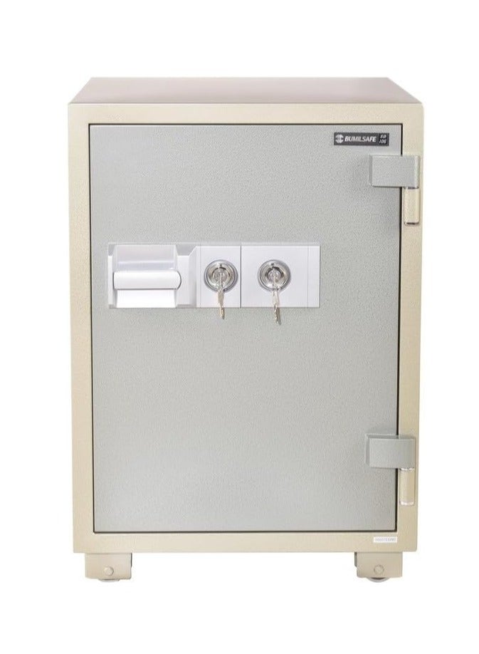 BUMIL SAFE صندوق أمان مقاوم للسرقة والحرائق SD106K Bumil Safe مع درج قابل للقفل ورف قابل للتعديل وقفلين بمفتاح مزدوج (85 × 58 × 51.6 سم 172 كجم) - صنع في كوريا - Image 1