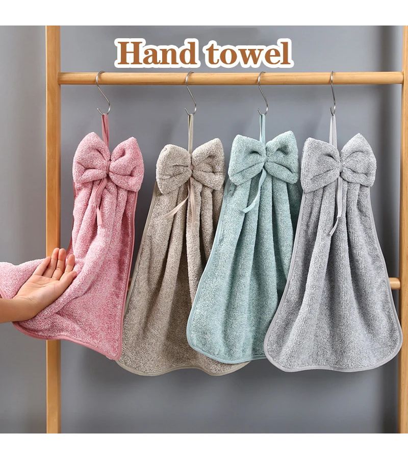 منشفة يدوية على شكل قوس باللون الكاكي من الصوف المرجاني، قابلة للغسيل في الغسالة، حامل قماش للحمام والمطبخ وحوض الغسيل والدش، ناعمة وبيضاء، هدية معاصرة للفصح ملحق واحد. - Image 1
