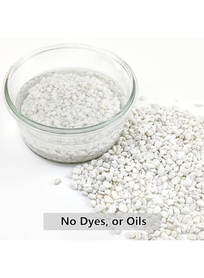 HUANXIN HOME 500g 6-9MM White River Rocks for Landscaping, Natural Pebbles for Indoor Plants, High Polished Decorative Stones Garden DIY Vase Filler Fish Tank Aquariums, White - Image 4
