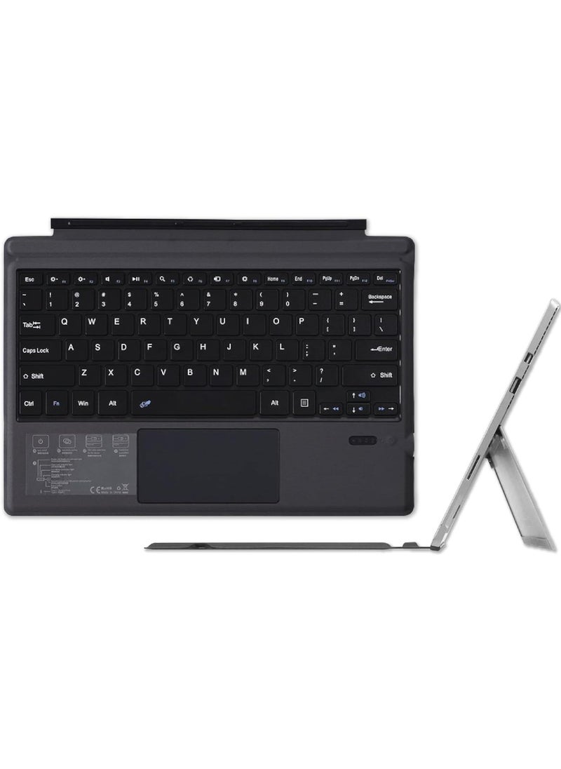 Rock Pow - Arabic English Wireless Keyboard Type Cover Trackpad Mouse Replacement for Microsoft Surface Pro 7 Pro 6 Pro 5 Pro 4 Pro 3 Bluetooth Keyboard Ultra-Slim Rechargeable Battery Multi-Touch - Image 1