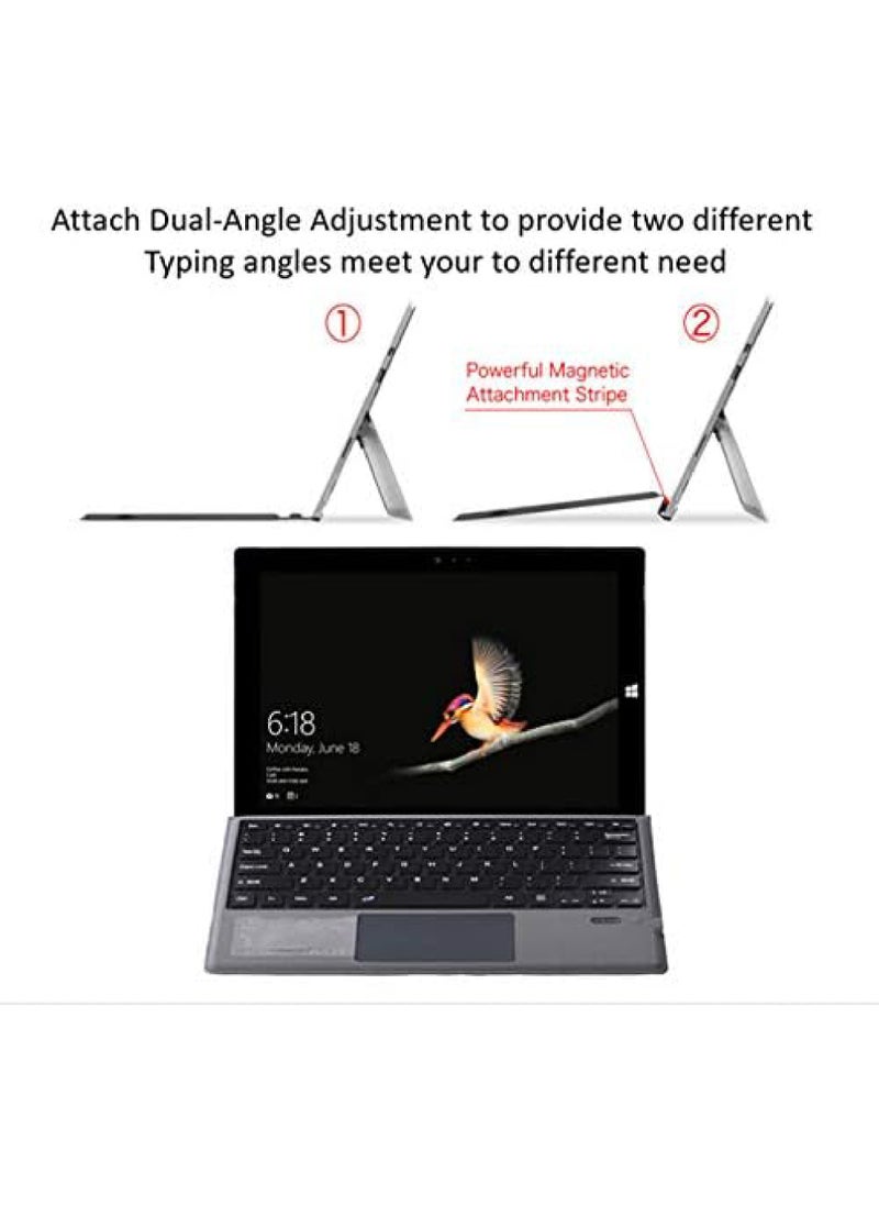 Rock Pow - Arabic English Wireless Keyboard Type Cover Trackpad Mouse Replacement for Microsoft Surface Pro 7 Pro 6 Pro 5 Pro 4 Pro 3 Bluetooth Keyboard Ultra-Slim Rechargeable Battery Multi-Touch - Image 1