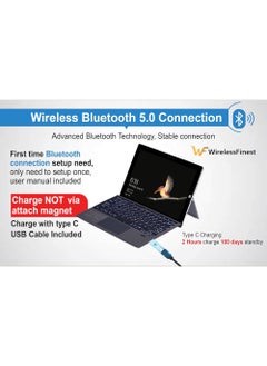 Rock Pow Arabic English Wireless Keyboard Type Cover Trackpad Mouse Replacement for Microsoft Surface Pro 7 Pro 6 Pro 5 Pro 4 Pro 3 Bluetooth Keyboard Ultra-Slim Rechargeable Battery Multi-Touch  - Image 4