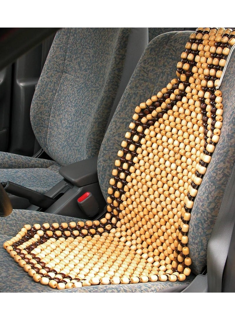 2 Pieces Wooden Beaded Car Seat Cover Cushion – Universal Fit for Car, Home, and Office Chairs Massage Beads for Comfortable Sitting and Improved Posture - Image 2