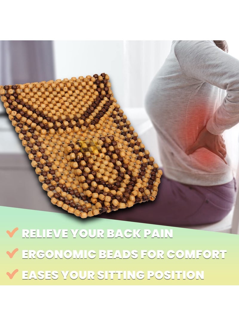2 Pieces Wooden Beaded Car Seat Cover Cushion – Universal Fit for Car, Home, and Office Chairs Massage Beads for Comfortable Sitting and Improved Posture - Image 3