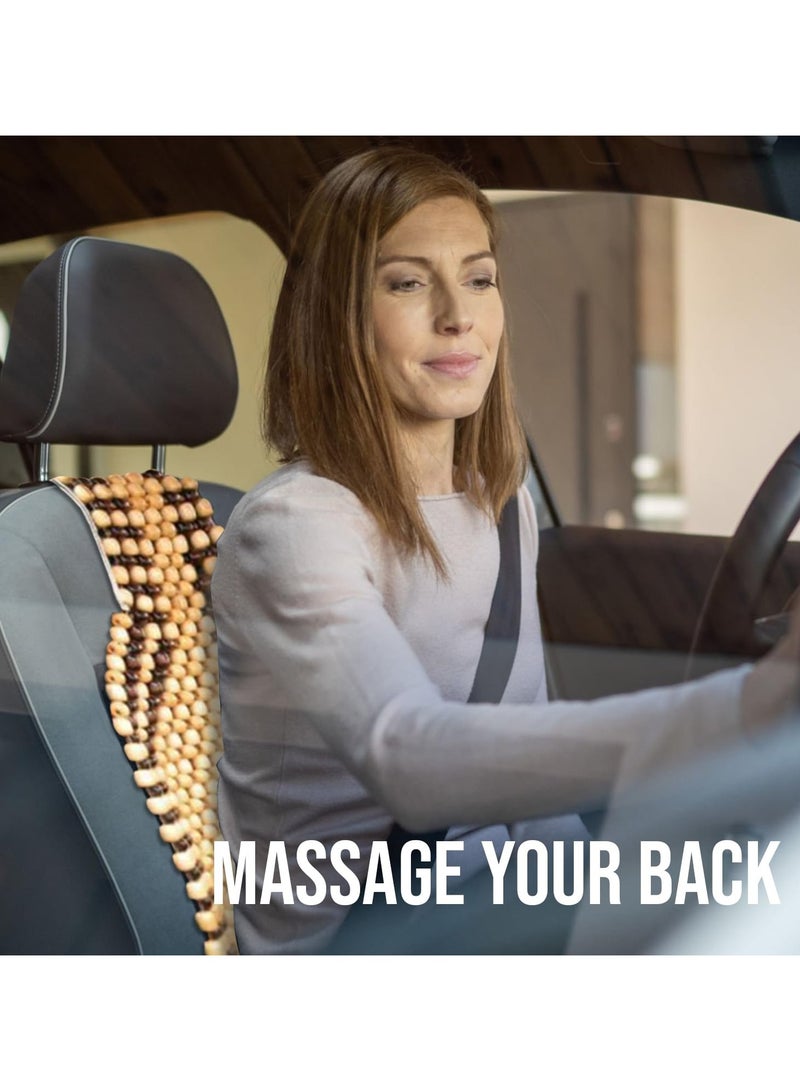 2 Pieces Wooden Beaded Car Seat Cover Cushion – Universal Fit for Car, Home, and Office Chairs Massage Beads for Comfortable Sitting and Improved Posture - Image 5