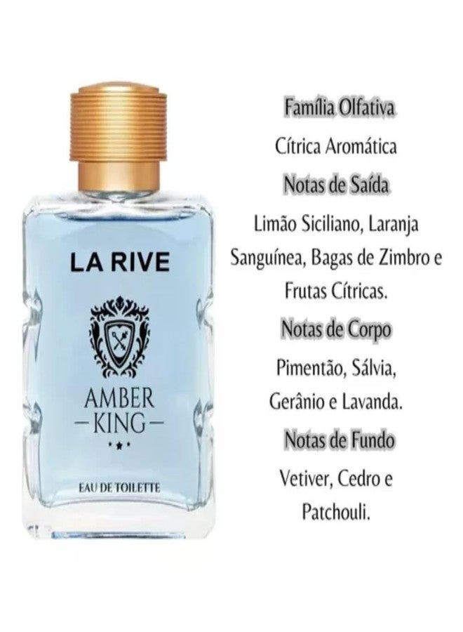 LA RIVE لا ريف أمبر كينج للرجال أو دي تواليت 3.3 أونصة جديدة في العلبة - Image 3