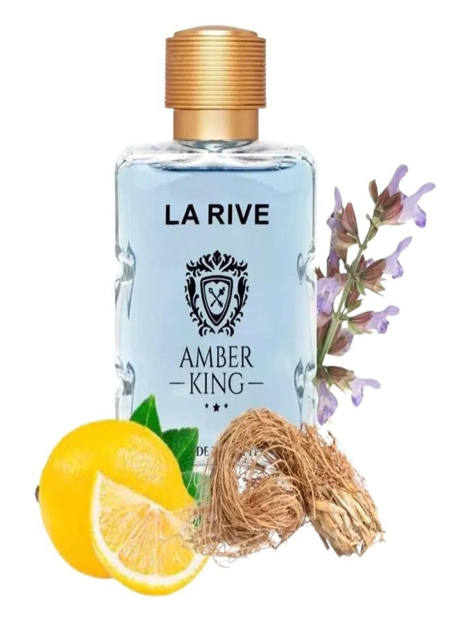 LA RIVE لا ريف أمبر كينج للرجال أو دي تواليت 3.3 أونصة جديدة في العلبة - Image 4