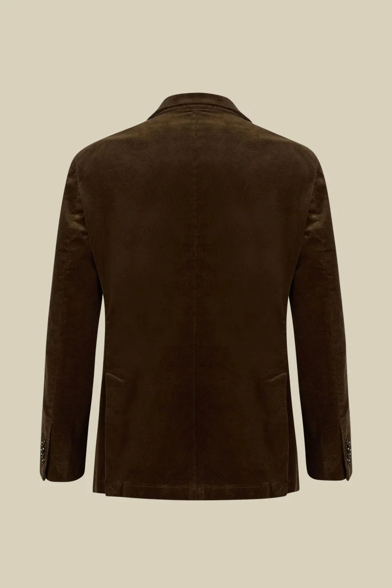 Doppelganger Men's single-breasted velvet jacket - Olive Green