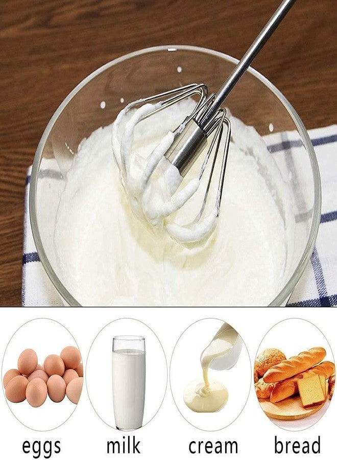 Madiyo Stainless Steel Hand Push Whisk Blender,Beater Milk Frother Mixer Stirrer, Blending, Egg Beater Stirring Lassi Butter Milk Maker Mixer Silver Medium - Image 4