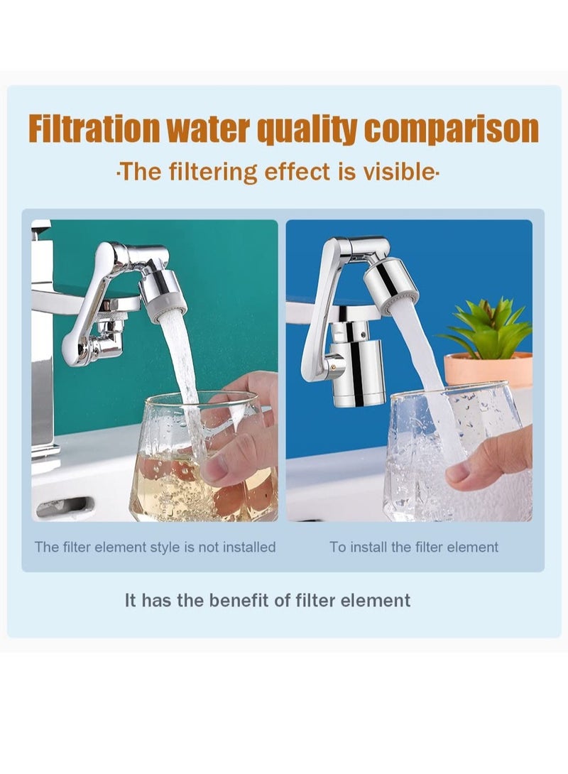 SOLARAE Faucet Extender, 1080° FilterSwivel Faucet Aerator, Durable Splash Proof Faucet, 2 Types of Water Discharge Model, Multifunctional Robot Arm for Cleaning Eyes/Hair/Face for Kitchen and Bathroom - Image 4