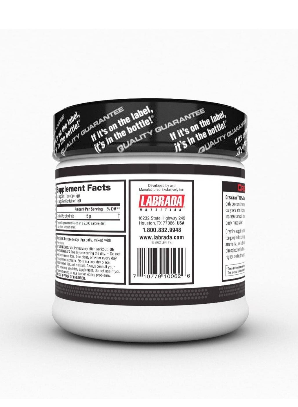 Labrada Crealean Creatine Monohydrate 250g Powder 50'S