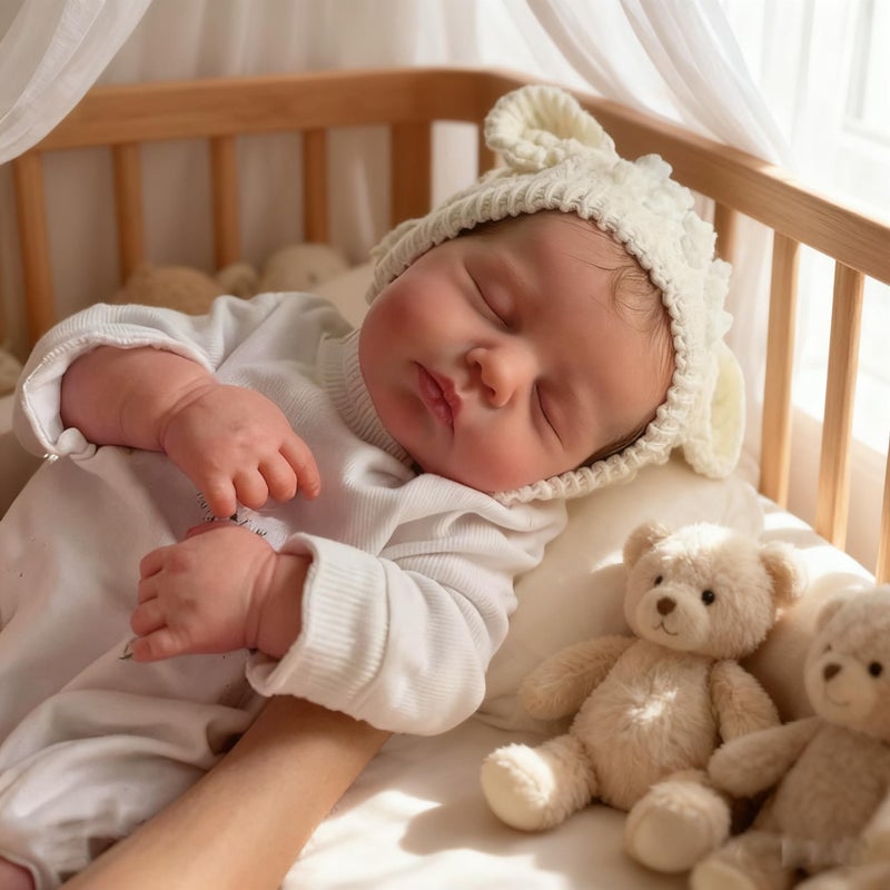 Anano Reborn Baby Dolls Realistic Silicone Vinyl Full Body Girl Loulou 20 inch Waterproof Anatomically Correct Soft Baby Doll Girl with Hand Rooted Hair for Kids Ages 3 - Image 3