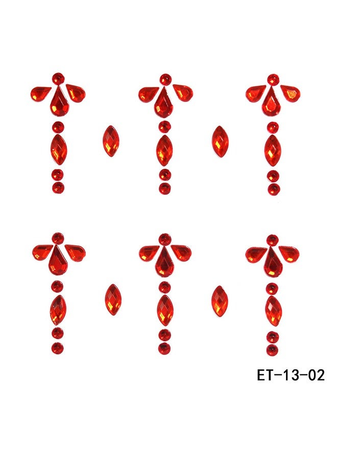 Single Adhesive DIY Eyebrow Stickers, Forehead Face Rhinestone Stickers, Adhesive Acrylic Stickers, Diamond Face Gems, Mermaid Face Jewelry Stickers, Face Rhinestone Gem Crystals Suitable For  Festival Music Carnival Party Makeup (3 sets) - Image 4