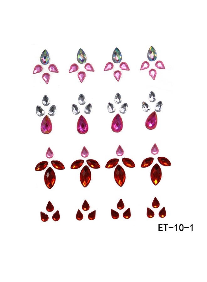 Single Adhesive DIY Eyebrow Stickers, Forehead Face Rhinestone Stickers, Adhesive Acrylic Stickers, Diamond Face Gems, Mermaid Face Jewelry Stickers, Face Rhinestone Gem Crystals Suitable For  Festival Music Carnival Party Makeup (3 sets) - Image 5