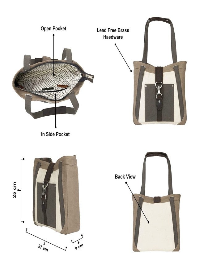 Mona B Canvas Tote Handbag for Women perfect for Travel, College and office Use - Multicolor - Image 2
